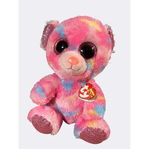 Ty Beanie Boos Franky Plush Bear Pink & Multicolor Stuffed Animal Toy